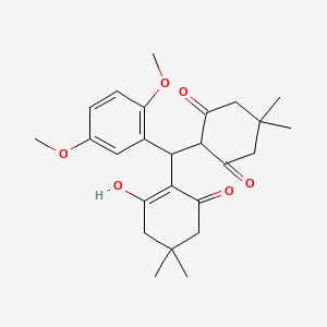 molecular formula C25H32O6 B5600573 2-[(2,5-Dimethoxyphenyl)-(2-hydroxy-4,4-dimethyl-6-oxocyclohexen-1-yl)methyl]-5,5-dimethylcyclohexane-1,3-dione 