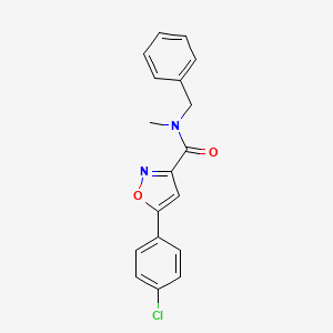molecular formula C18H15ClN2O2 B5600583 N-benzyl-5-(4-chlorophenyl)-N-methyl-3-isoxazolecarboxamide 