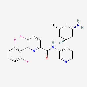 molecular formula C24H23F3N4O B560061 N-{4-[(1r,3s,5s)-3-Amino-5-Methylcyclohexyl]pyridin-3-Yl}-6-(2,6-Difluorophenyl)-5-Fluoropyridine-2-Carboxamide CAS No. 1210608-43-7