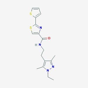 molecular formula C17H20N4OS2 B5600638 N-[2-(1-ethyl-3,5-dimethyl-1H-pyrazol-4-yl)ethyl]-2-(2-thienyl)-1,3-thiazole-4-carboxamide 