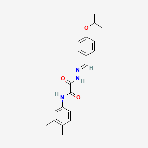 molecular formula C20H23N3O3 B5600657 N-(3,4-dimethylphenyl)-N'-[(E)-(4-propan-2-yloxyphenyl)methylideneamino]oxamide 