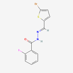 molecular formula C12H8BrIN2OS B5600665 N-[(E)-(5-bromothiophen-2-yl)methylideneamino]-2-iodobenzamide 