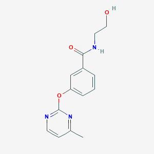 molecular formula C14H15N3O3 B5600739 N-(2-hydroxyethyl)-3-[(4-methyl-2-pyrimidinyl)oxy]benzamide 