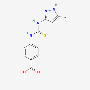 molecular formula C13H14N4O2S B5600807 methyl 4-({[(3-methyl-1H-pyrazol-5-yl)amino]carbonothioyl}amino)benzoate 