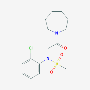 molecular formula C15H21ClN2O3S B5600907 N-[2-(1-azepanyl)-2-oxoethyl]-N-(2-chlorophenyl)methanesulfonamide 