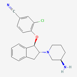 4-(((1R,2R)-2-((R)-3-aminopiperidin-1-yl)-2,3-dihydro-1H-inden-1-yl)oxy)-3-chlorobenzonitrile