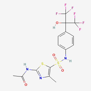 N-[5-[[4-(1,1,1,3,3,3-hexafluoro-2-hydroxypropan-2-yl)phenyl]sulfamoyl]-4-methyl-1,3-thiazol-2-yl]acetamide