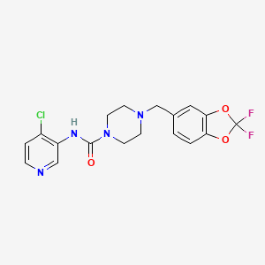 molecular formula C18H17ClF2N4O3 B560100 JNJ-42165279 CAS No. 1346528-50-4