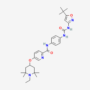 N-(4-{[(5-tert-butyl-1,2-oxazol-3-yl)carbamoyl]amino}phenyl)-5-[(1-ethyl-2,2,6,6-tetramethylpiperidin-4-yl)oxy]pyridine-2-carboxamide