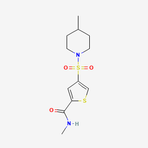 molecular formula C12H18N2O3S2 B5601054 N-methyl-4-[(4-methyl-1-piperidinyl)sulfonyl]-2-thiophenecarboxamide 