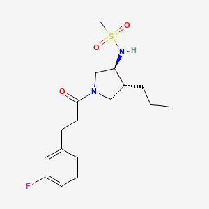 molecular formula C17H25FN2O3S B5601207 N-{(3S*,4R*)-1-[3-(3-fluorophenyl)propanoyl]-4-propyl-3-pyrrolidinyl}methanesulfonamide 