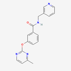 molecular formula C18H16N4O2 B5601233 3-[(4-methyl-2-pyrimidinyl)oxy]-N-(3-pyridinylmethyl)benzamide 