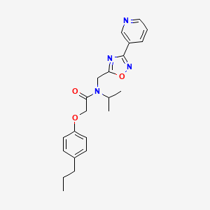 molecular formula C22H26N4O3 B560124 N-isopropyl-2-(4-propylphenoxy)-N-((3-(pyridin-3-yl)-1,2,4-oxadiazol-5-yl)methyl)acetamide CAS No. 1401223-22-0