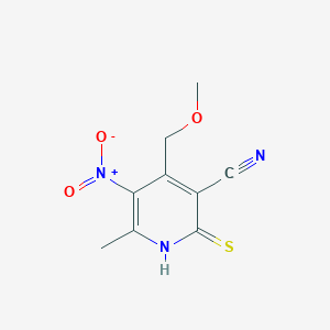 molecular formula C9H9N3O3S B5601337 4-(methoxymethyl)-6-methyl-5-nitro-2-sulfanylidene-1H-pyridine-3-carbonitrile 