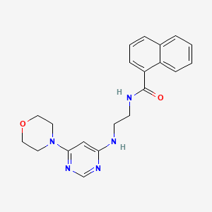 molecular formula C21H23N5O2 B5601380 N-(2-{[6-(4-morpholinyl)-4-pyrimidinyl]amino}ethyl)-1-naphthamide 