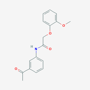 molecular formula C17H17NO4 B5601405 N-(3-acetylphenyl)-2-(2-methoxyphenoxy)acetamide 
