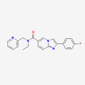 molecular formula C22H19FN4O B5601416 N-ethyl-2-(4-fluorophenyl)-N-(pyridin-2-ylmethyl)imidazo[1,2-a]pyridine-6-carboxamide 