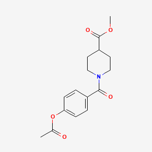 molecular formula C16H19NO5 B5601479 METHYL 1-[4-(ACETYLOXY)BENZOYL]PIPERIDINE-4-CARBOXYLATE 