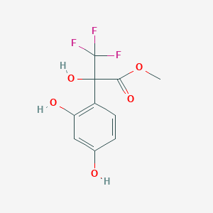 molecular formula C10H9F3O5 B5601485 methyl 2-(2,4-dihydroxyphenyl)-3,3,3-trifluoro-2-hydroxypropanoate 