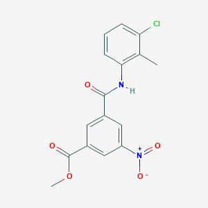 molecular formula C16H13ClN2O5 B5601558 methyl 3-{[(3-chloro-2-methylphenyl)amino]carbonyl}-5-nitrobenzoate 