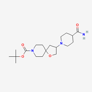 molecular formula C19H33N3O4 B5601570 tert-butyl 3-[4-(aminocarbonyl)-1-piperidinyl]-1-oxa-8-azaspiro[4.5]decane-8-carboxylate 