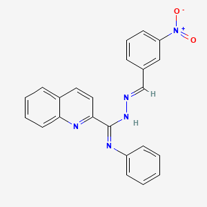 molecular formula C23H17N5O2 B5601582 N'-(3-nitrobenzylidene)-N-phenyl-2-quinolinecarbohydrazonamide 
