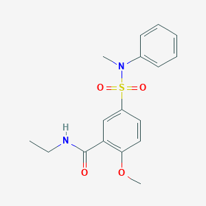 molecular formula C17H20N2O4S B5601599 N-ethyl-2-methoxy-5-[methyl(phenyl)sulfamoyl]benzamide 