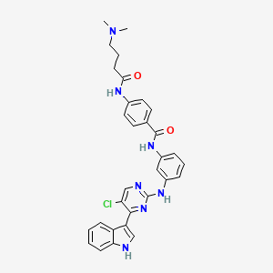 N-[3-[[5-chloro-4-(1H-indol-3-yl)pyrimidin-2-yl]amino]phenyl]-4-[4-(dimethylamino)butanoylamino]benzamide