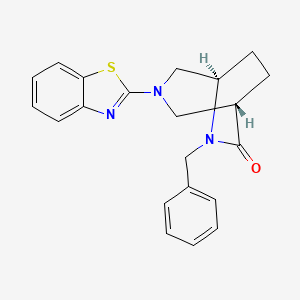 molecular formula C21H21N3OS B5601661 (1S*,5R*)-3-(1,3-benzothiazol-2-yl)-6-benzyl-3,6-diazabicyclo[3.2.2]nonan-7-one 