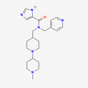 molecular formula C22H32N6O B5601684 N-[(1'-methyl-1,4'-bipiperidin-4-yl)methyl]-N-(pyridin-4-ylmethyl)-1H-imidazole-5-carboxamide 