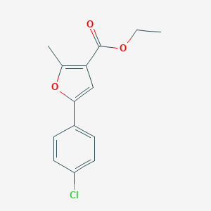 molecular formula C14H13ClO3 B056017 Ethyl 5-(4-chlorophenyl)-2-methyl-3-furoate CAS No. 111787-84-9