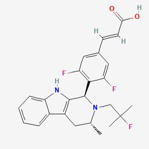 (E)-3-(3,5-difluoro-4-((1R,3R)-2-(2-fluoro-2-methylpropyl)-3-methyl-2,3,4,9-tetrahydro-1H-pyrido[3,4-b]indol-1-yl)phenyl)acrylic acid