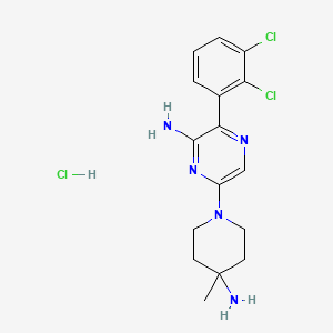 molecular formula C₁₆H₂₀Cl₃N₅ B560174 SHP099 hydrochloride CAS No. 1801747-11-4