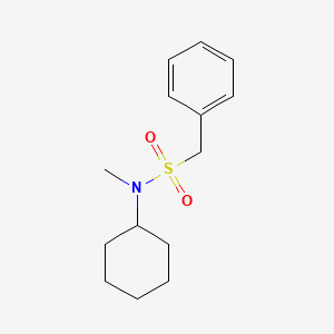 molecular formula C14H21NO2S B5601751 N-cyclohexyl-N-methyl-1-phenylmethanesulfonamide 