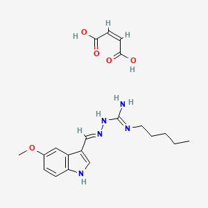 molecular formula C20H27N5O5 B560179 maleic acid;1-[(5-methoxy-1H-indol-3-yl)methyleneamino]-2-pentyl-guanidine CAS No. 189188-57-6