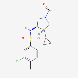 molecular formula C16H21ClN2O3S B5601878 N-[(3R*,4S*)-1-acetyl-4-cyclopropyl-3-pyrrolidinyl]-3-chloro-4-methylbenzenesulfonamide 