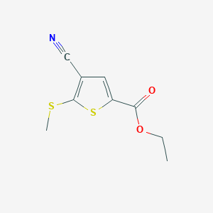 molecular formula C9H9NO2S2 B056019 Ethyl 4-cyano-5-(methylthio)thiophene-2-carboxylate CAS No. 116170-84-4