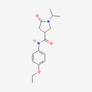 molecular formula C16H22N2O3 B5601990 N-(4-ethoxyphenyl)-1-isopropyl-5-oxo-3-pyrrolidinecarboxamide 