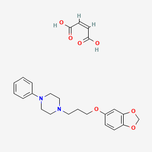 molecular formula C24H28N2O7 B560200 1-[3-(1,3-benzodioxol-5-yloxy)propyl]-4-phenylpiperazine;(Z)-but-2-enedioic acid 