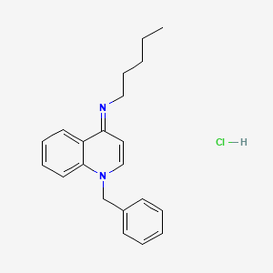 molecular formula C20H23ClN2 B560205 N-(1-Benzylquinolin-4(1H)-ylidene)pentan-1-amine hydrochloride CAS No. 478341-55-8