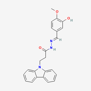 molecular formula C23H21N3O3 B5602096 3-(9H-carbazol-9-yl)-N'-(3-hydroxy-4-methoxybenzylidene)propanohydrazide 