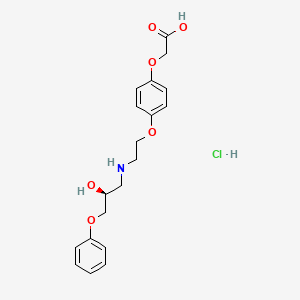 molecular formula C19H24ClNO6 B560213 (S)-4-[2-Hydroxy-3-phenoxypropylaminoethoxy]phenoxyacetic acid hydrochloride CAS No. 140850-02-8