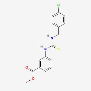 molecular formula C16H15ClN2O2S B5602178 methyl 3-({[(4-chlorobenzyl)amino]carbonothioyl}amino)benzoate 