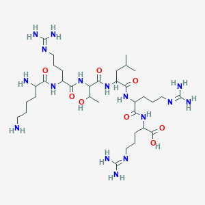 2-[[2-[[2-[[2-[[2-(2,6-Diaminohexanoylamino)-5-(diaminomethylideneamino)pentanoyl]amino]-3-hydroxybutanoyl]amino]-4-methylpentanoyl]amino]-5-(diaminomethylideneamino)pentanoyl]amino]-5-(diaminomethylideneamino)pentanoic acid