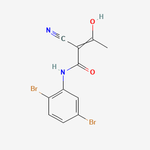 molecular formula C11H8Br2N2O2 B560221 2-Cyano-N-(2,5-dibromophenyl)-3-hydroxy-2-butenamide CAS No. 62004-35-7