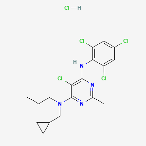 molecular formula C18H21Cl5N4 B560224 NBI 27914 hydrochloride CAS No. 1215766-76-9