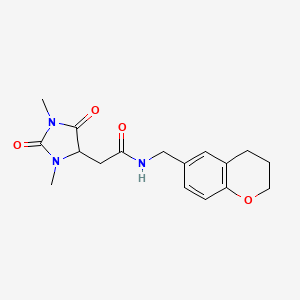 molecular formula C17H21N3O4 B5602267 N-(3,4-dihydro-2H-chromen-6-ylmethyl)-2-(1,3-dimethyl-2,5-dioxo-4-imidazolidinyl)acetamide 
