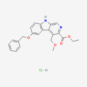 molecular formula C23H23ClN2O4 B560232 ethyl 4-(methoxymethyl)-6-phenylmethoxy-9H-pyrido[3,4-b]indole-3-carboxylate;hydrochloride CAS No. 1216574-52-5