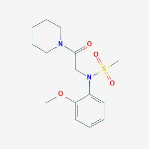 molecular formula C15H22N2O4S B5602389 N-(2-methoxyphenyl)-N-[2-oxo-2-(piperidin-1-yl)ethyl]methanesulfonamide 