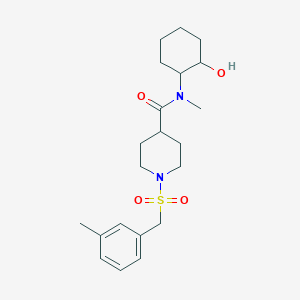 molecular formula C21H32N2O4S B5602394 N-(2-hydroxycyclohexyl)-N-methyl-1-[(3-methylbenzyl)sulfonyl]-4-piperidinecarboxamide 